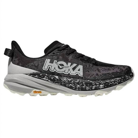 NEW HOKA men's speedgoat 6 shoes in black/stradust